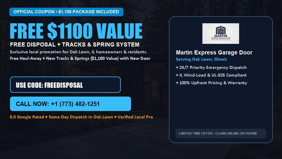 Martin Express Garage Door FREE Haul-Away & Heavy-Duty Tracks with New Door in Oak Lawn, IL
